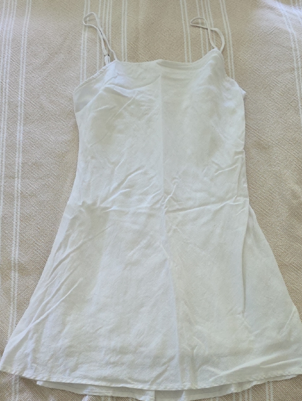 Abercrombie & Fitch White Linen adjustable Strap Mini Dress